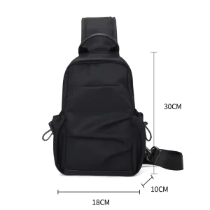Black 2 in 1 Men’s Gym & Racquet Anti Theft Chest Bag for Badminton Ballet Travel & Marine Use