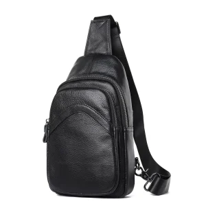 Black Designer Travel Crossbody Day Pack Men’s Chest Bag Anti-theft Waterproof Leather Shoulder Messenger Bag Men Sling Bags