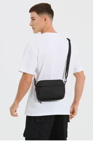 Black Men’s Multifunctional Waterproof Anti-Theft Lightweight Summer Shoulder Waist Crossbody Bag Durable
