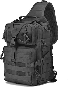Black Multifunctional Men’s Tactical Gear Crossbody Chest Sling Bags