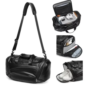 Black Oxford Waterproof Travel Bag With Shoes Compartment Duffle Cross Body Sling Bag for Men Crossbody Duffle Bag