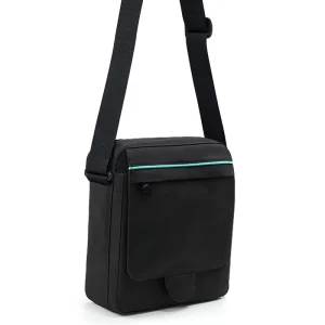 Black Utility Crossbody Bag Men’s Shoulder Sling Bag Mobile Phone Belt Bag Fanny Pack with Adjustable Strap for Travel
