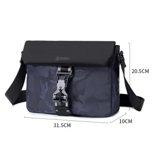 Blue Camo Nylon Messenger Sling Shoulder Bag for Men Vintage Fashion Crossbody Sports Bag Waterproof