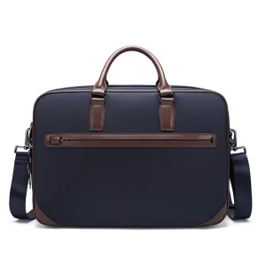 Blue High-end Business Men’s Laptop Bag 16-Inch Portable Waterproof Nylon Large-Capacity Briefcase Gift