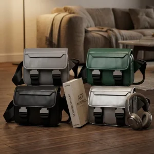 Brand Logo High Quality Luxury Designer Neutral Crossbody Bag Waterproof PU Leather Men’s and Women’s Shoulder Bag