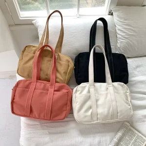 Brown Large Capacity Men’s Lightweight Canvas Cylindrical Outdoor Shoulder Pink Simple Women’s Sport Gym Bag