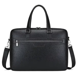Bsln Business Briefcase for Men Laptop & Document Bag Custom Logo Waterproof Durable Pu Leather Cloth Shoulder Bag