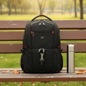 Business Backpack Multifunctional Men’s Wear Resistant Waterproof Nylon Zipper Closure Anti Theft Large Capacity Travel Bag