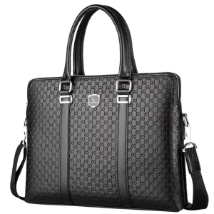 Business Bag Men’s Handbag Double Layer Briefcase Casual Computer Bag Multi Functional Laptop Handbag