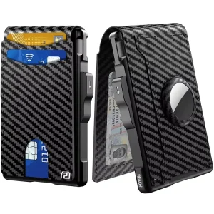 Business Carbon Fiber Leather Wallet RFID Automatic Card Bag ID Wallet RFID Wallet for Men