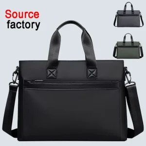 Business Casual Classic Large Capacity Men’s Oxford Waterproof Durable Commuting Crossbody Soft Bag Customized Color for Office
