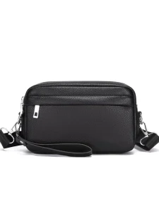 Business Casual Men Sling Bags Waterproof Pu Leather Shoulder Crossbody Bag Clutch Bag for Travel