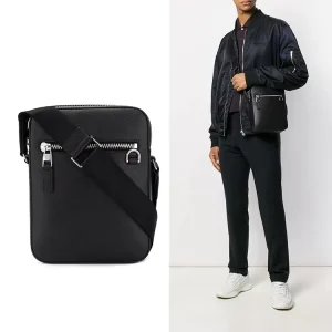 Business Cross Body Pack Saffiano Leather Purse Men’s Side Bags Sling Crossbody Shoulder Bag