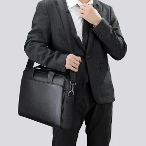 Business Executive Bag Men’S Genuine Leather Laptops Bag For Document Men’S Briefcase Handbag Office Bag For Men