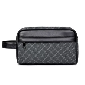 Business Fashionable Lightweight Large Capacity Men’s Shoulder Bag PU All-Match Crossbody Geometric Textured Underarm