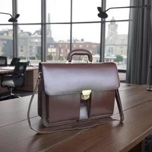 Business Laptop Briefcase Genuine Leather and PU Hard Bag Waterproof