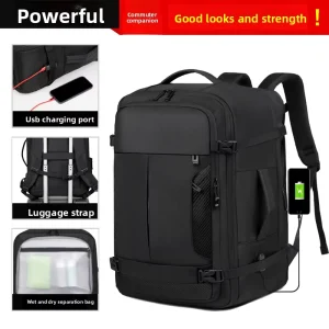 Business Laptop Travel Backpack Oxford Zipper Closure Lightweight Water Resistant High Capacity Unisex with USB Port