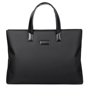 Business Meeting Nylon Handbag with Printed Logo Durable Horizontal Zipper Men’s Briefcase for Business Commuting & Travel