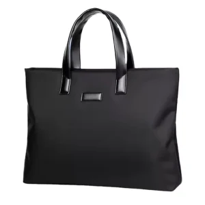 Business Meetings Nylon Handbag Men’s Briefcase Printed Pattern File Bag Printed Logo Horizontal Zipper Briefcase