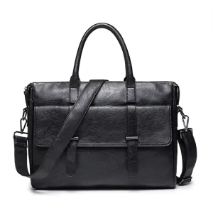 Business Men Executive Lawyer Briefcases Genuine Leather Laptop 15.6 Inches