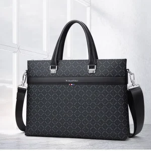 Business Men Office Bag Casual Men Briefcase Leather Laptop Bags Luxury 14 Inch Laptop PVC Briefcase Bag