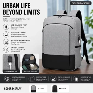 Business Men’s 15 Inch Laptop Travel Backpack Oxford Waterproof Durable Large Capacity Bag