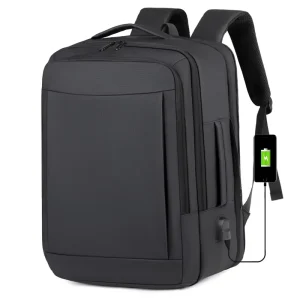 Business Men’s Backpack Expandable Multi-compartment Laptop Backpack Travel Commute Bag with Trolley Sleeve