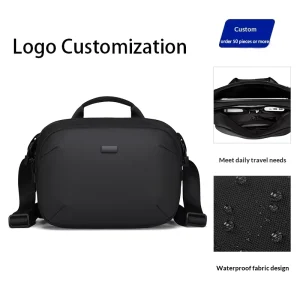 Business Men’s Breathable Waterproof Ultra Light Zipper Closure Crossbody Chest Bag Business Travel Commute Riding Functional