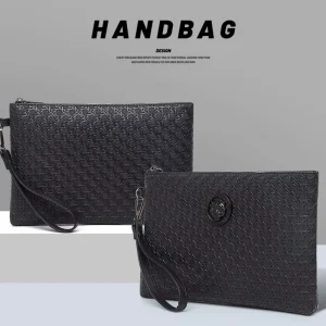Business Men’s Clutch Bag Casual Stylish Honeycomb Pattern Handbag Large Capacity Custom Envelope Wallet Sac a Main Homme