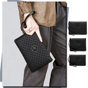 Business Men’s Clutch Bag Fashion Large Capacity Men’s Handbag Vintage Wallet with Waterproof Durable Pu Leather Multiple Layers