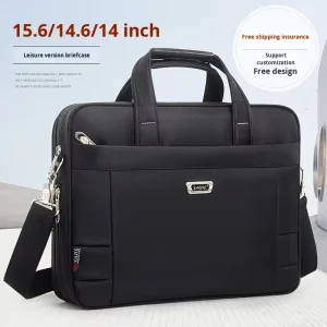 Business Men’s Waterproof Anti-Theft Durable 15.6 Inch Laptop Briefcase Oxford Cloth Hand Carry Single Shoulder Crossbody Bag