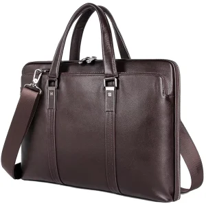 Business Office Briefcase Men Leather Messenger Bag 14 Inch Laptop Bag Genuine Leather Briefcase for Men Office Lawyer Handbag