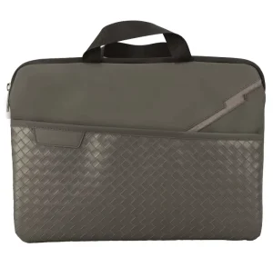 Business PU Leather Men’s Laptop Briefcase with Zipper Waterproof Adjustable Strap Laptop Shoulder Bags for Men