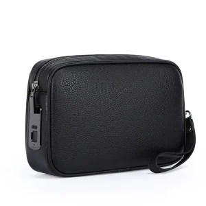 Business Smart Fashion RFID Durable Nylon Shoulder Unisex Pouch Bag with Zipper Closure Carry Black