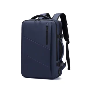 Business Trip Bags Oxford Waterproof Laptop Backpack with USB Charging Port Expandable Travel Bag with Wet Dry Pocket Travel Bags