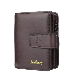 COWHERD D9155 Men’s Business Short Wallet PU Leather Waterproof Zipper Closure Portable Multifunctional Coin Purse