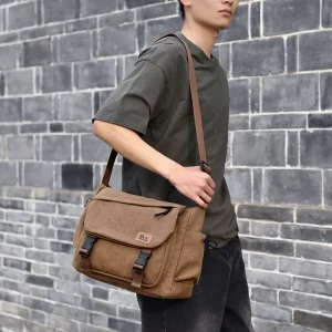 Canvas Crossbody Bag Fashion Men’s Messenger Backpack Flip Cover Sling Shoulder Bag Anti Theft High Quality Luxury Large Size