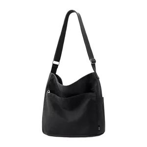 Canvas Eco Friendly Fashion Tote Bag Large Hobo Crossbody Shoulder Handbag Zipper Messenger Bag for Women Men Casual College