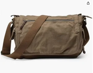 Canvas Shoulder Bag Vintage Cross Body Messenger Bag Mens Satchel 15.6″