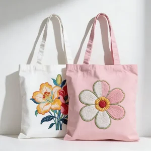 Canvas Shoulder Cotton Tote Bag for Women Men Eco Friendly Customizable Inner Pocket Work Beach Lunch Travel Shopping Grocery