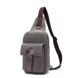 Canvas Sling Bag Lightweight Small Crossbody Daypack Shoulder Chest Sling Backpack for Men and Women