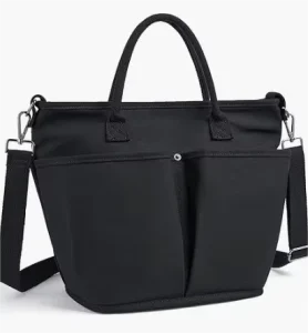 Canvas Tote Bag Unisex Large Capacity Waterproof with Zipper for Beach Gym Travel Shopping for Men and Women