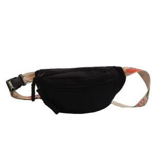 Canvas Women’s Trendy Ins Waist Chest Bag Zipper Closure Contrasting Color Panelled Design All Match Casual Sports Crossbody Bag