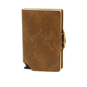 Card Bag Custom Logo Pop up Credit Card Holder Sleeve Leather Wallet Men Coin Purse RFID Anti-theft Aluminum Alloy Factory Price