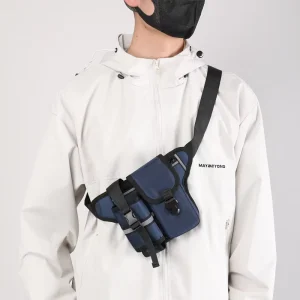 Casual Men’s Crossbody Chest Bag Multifunctional Waterproof Nylon Large Capacity Sports Bag with 10 Inch Compatibility