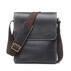 Casual Men’s Genuine Leather Messenger Sling Bag Top Layer Cowhide Document Tote Crossbody Shoulder Bag Bolsa De Hombro