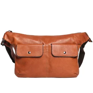 Casual Men’s Genuine Leather Messenger Sling Bag Top Layer Cowhide Document Tote Crossbody Shoulder Bolsa De Hombro