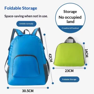 Casual Outdoor Sports Oxford Double Shoulder Folding Backpack Breathable Waterproof Nylon Leisure Travel Portable Skin Bag Men’s