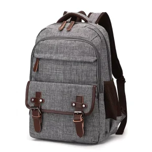 Casual Simple Outdoor Canvas Flap Zipper Student Backpack Computer Bag Unisex Laptop Men’s Bags