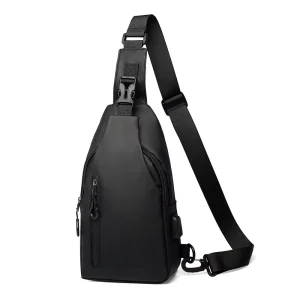 Casual Single Shoulder Bag Custom Logo PU Leather Men’s Waterproof Chest Sling Bag